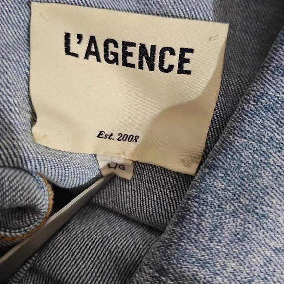 L'AGENCE Karina Jean Jacket Classic Sky Size L - Picture 8 of 10